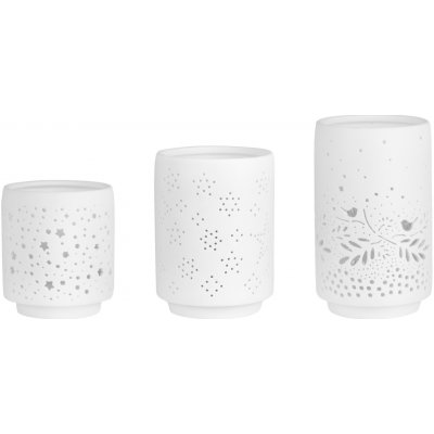 räder Porcelánový svícen Winter Motifs – set 3 ks, bílá barva, porcelán – Zboží Dáma