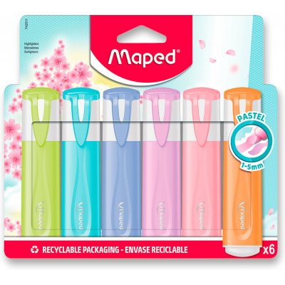 Maped Fluo Peps Pastel sada 6 ks 42511 – Hledejceny.cz