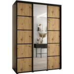 DobreSny se zrcadlem DAVOS 5 170 cm Černá / DUB Artisan / černé – Sleviste.cz
