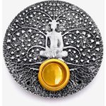 Mani Bhadra Stojánek na vonné tyčinky a kužely Tree of Life Meditace stříbrný Ø 9 cm – Hledejceny.cz