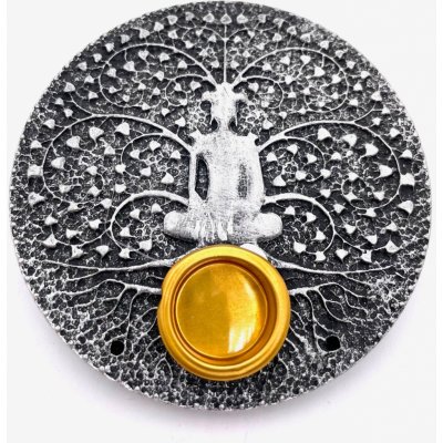 Mani Bhadra Stojánek na vonné tyčinky a kužely Tree of Life Meditace stříbrný Ø 9 cm – Hledejceny.cz