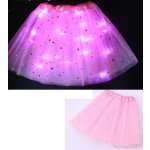 Dětská svíticí led sukně s hvězdičkami růžová – Zboží Mobilmania