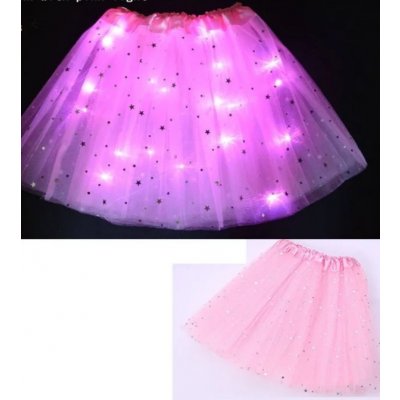 Dětská svíticí led sukně s hvězdičkami růžová – Zboží Mobilmania