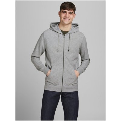 Světle šedá basic mikina s kapucí Jack & Jones