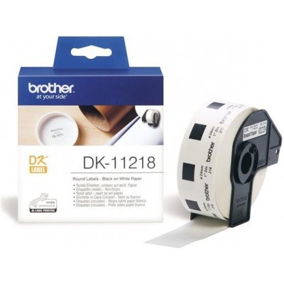 Samolepicí štítky Brother DK-11218, kulaté ? 24 mm, papírové, s černým tiskem, bílé – Hledejceny.cz
