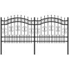 Pletiva SHUMEE Zahradní plot s hroty černý 140 cm práškově lakovaná ocel