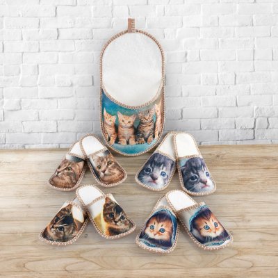 Die moderne Hausfrau sada pantoflí pro hosty Kočky 4 páry – Zboží Dáma