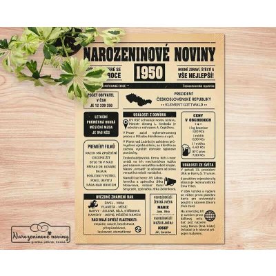 Narozeninové noviny z roku narození - Na e-mail - Štír, Černobílé – Sleviste.cz