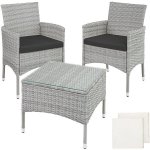 TecTake Luzern 2+1, ratan, světle šedý – Zboží Dáma