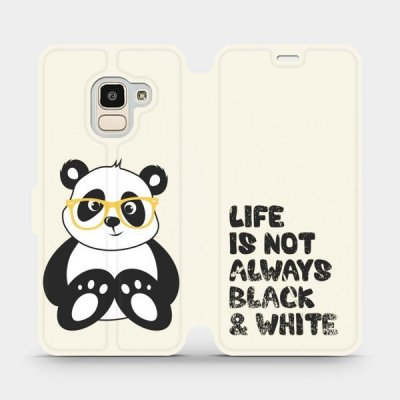 Pouzdro Mobiwear parádní flip Samsung Galaxy J6 2018 - M041S Panda - life is not always black and white – Zboží Mobilmania