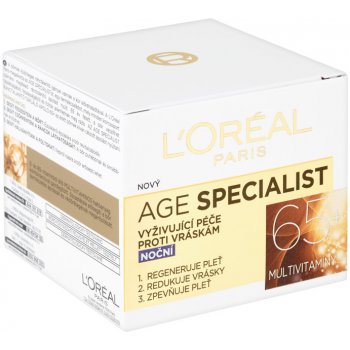 L'Oréal Age Specialist 65+ vyživující noční krém proti vráskám (Multivitamins) 50 ml