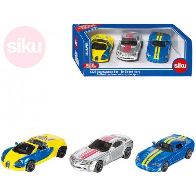 Siku Super 6323 Bugatti Veyron Mercedes McLaren SLR Dodge Viper – Zboží Mobilmania