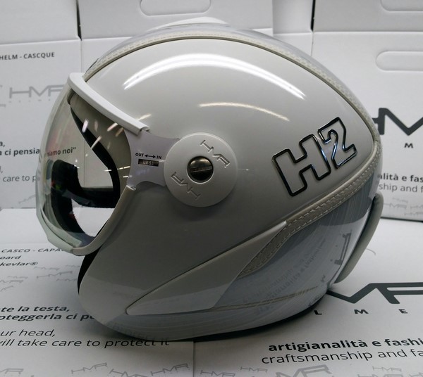 HMR H2 white/silver striped+ štít VTS1 S dámská 17/18