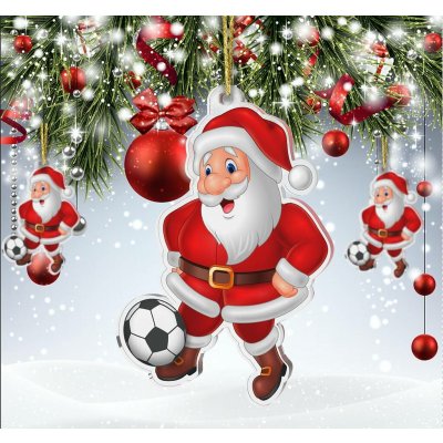 Bauer Decor Akrylátová vánoční ozdoba Santa Claus single fotbal – Zboží Mobilmania