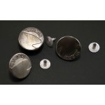 Narážecí knoflík hladký - průměr 2 cm - matná tmavá stříbrná - Jeans – Hledejceny.cz