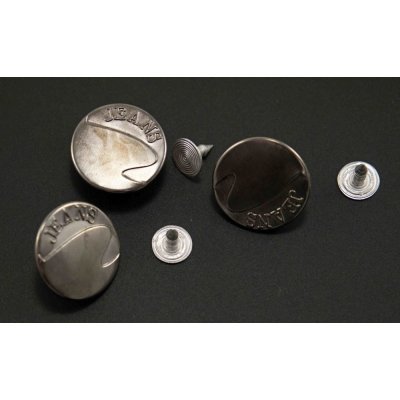 Narážecí knoflík hladký - průměr 2 cm - matná tmavá stříbrná - Jeans – Hledejceny.cz