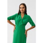 Stylove dámské midi šaty Bohodawc S348 světle zelená – Zboží Mobilmania