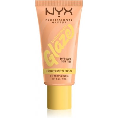 NYX Professional Makeup Buttermelt Glaze rozjasňující tónovací fluid SPF30 01 Whipped Butta 30 ml – Sleviste.cz