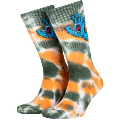 Santa Cruz ponožky Screaming Hand Tie Dye Sock Black/Orange/Green Tie Dye – Zbozi.Blesk.cz