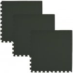 Divio Pěnový koberec MAXI COLOR 3 ks 62x62x1 cm černý – Zboží Mobilmania