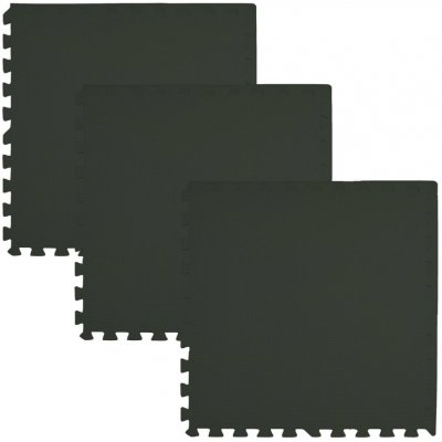 Divio Pěnový koberec MAXI COLOR 3 ks 62x62x1 cm černý