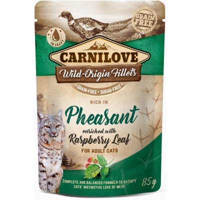 Carnilove cat pouch rich in Pheasant enriched with Raspberry Leaves Bažant s malinovým listím 85 g – Zboží Mobilmania