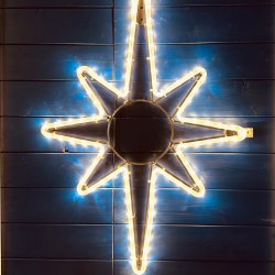 DecoLED LED světelná hvězda závěsná 35x50cm teple bílá