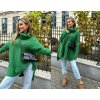 Dámský svetr a pulovr Fashionweek OZDOBNĚ PLETENÝ SVETR S ROLÁKEM JK SOPHIA Zelená