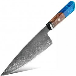 IZMAEL Damaškový kuchyňský nůž Kurume Small Cleaver Modrá 26,1 cm