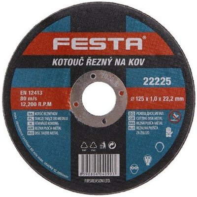 Kotouč řezný na ocel Festa 125x1,0mm 0.037 Kg NÁŘADÍ Sklad2 22225 – Zbozi.Blesk.cz