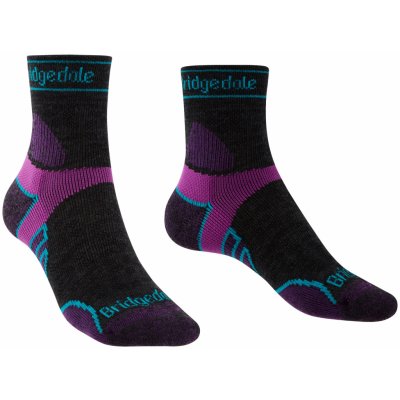 Bridgedale dámské běžecké ponožky Trail Run Lightweight T2 Merino Sport ¾ Crew Černá – Zboží Mobilmania