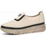 Etimeě dámské kožené polobotky béžové – Zboží Dáma