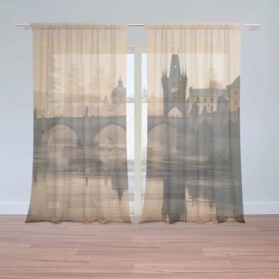 Záclony Praha Karlův most 1: 2 ks - 150x250 cm - Sablio – Hledejceny.cz