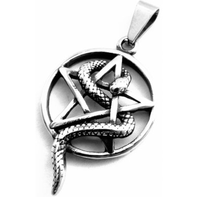 Steel Jewelry Přívěsek pentagram s hadem z chirurgické oceli PR210201 – Zbozi.Blesk.cz