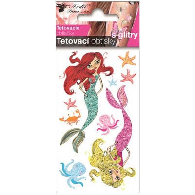 Tetovací obtisky s glitry 10 5x6cm mořské víly – Sleviste.cz