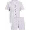 Calvin Klein QS6967ELNU dámské pyžamo krátké propínací bílé