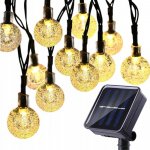 Polux Solární zahradní girlanda Teplá bílá 3000K 10x koule LED – Hledejceny.cz