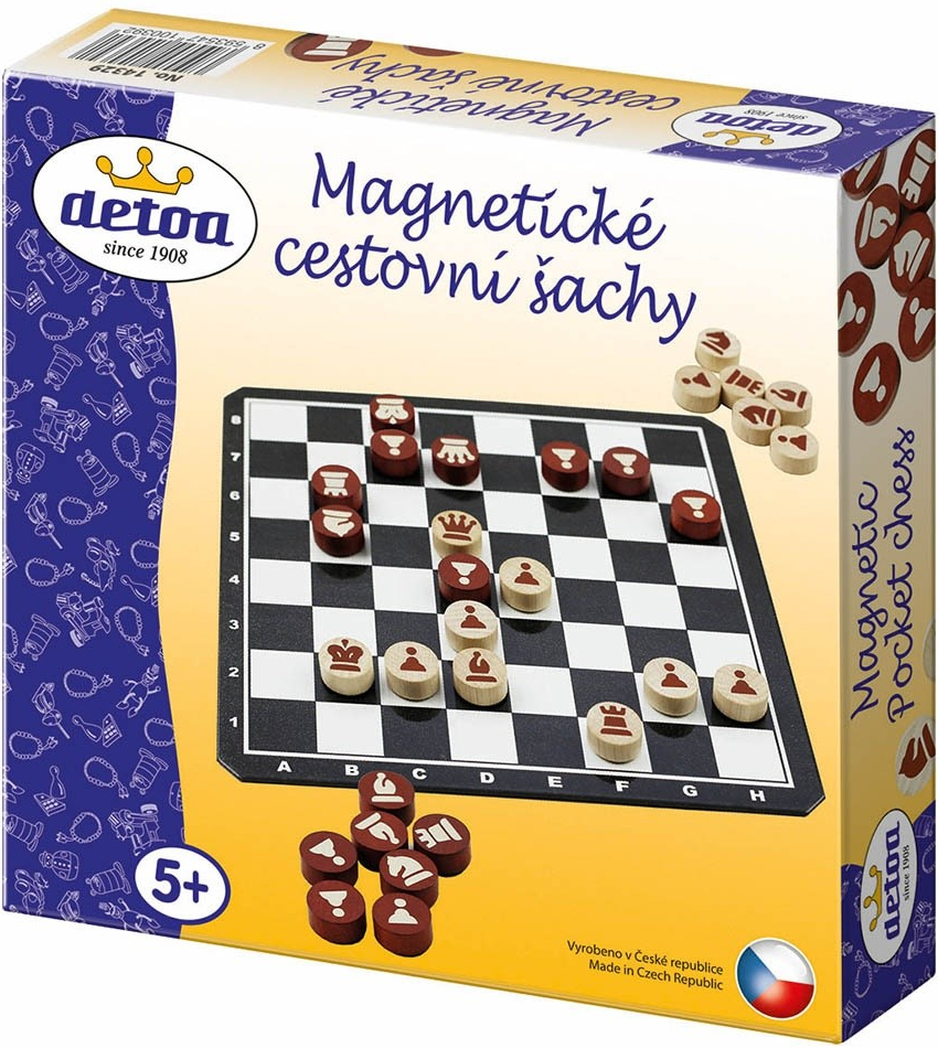 Magnetické cestovní šachy dřevo společenská hra v krabici 20x20x4cm od 179  Kč - Heureka.cz