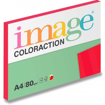 Image Coloraction barevný papír 119083 A4 80 g intenzivní jahodově červená 100 ks – Zboží Dáma