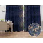 Biante Sametový závěs Isabela IBL-011 Rose Gold trojúhelníky na královsky modrém - šířka 270 cm 270x210 cm – Hledejceny.cz