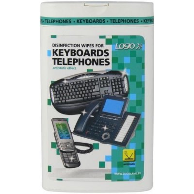 Logo Čisticí trhací ubrousky na klávesnice a telefony dóza dezinfekční 50 ks – Zboží Mobilmania