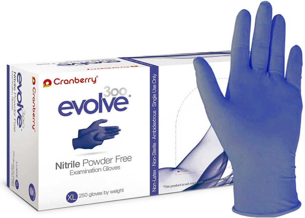 Cranberry Evolve nitrilové rukavice ultra jemné a tenké bez latexu tmavě  modrá 300 ks od 1 198 Kč - Heureka.cz