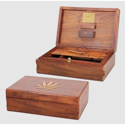 Kavatza Leaf Secret Lock ručně vyrobený dřevěný box – Zboží Dáma