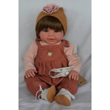 Lamagik Realistické miminko hnědovlasá holčička Paula v čevenohnědých kalhotách