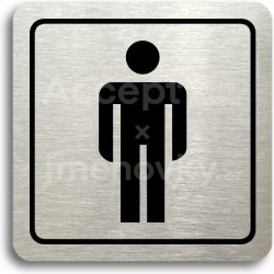 ACCEPT Piktogram WC muži (páni) - stříbrná tabulka - černý tisk