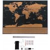 Nástěnné mapy Malatec Velká Stírací mapa světa s vlajkami Deluxe 82 x 59 cm s příslušenstvím černá