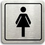 Accept Piktogram "WC ženy" (80 × 80 mm) (stříbrná tabulka - černý tisk) – Zboží Dáma