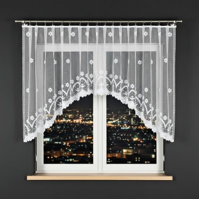 Dekorační oblouková krátká záclona na žabky FLORENTYNA 120 bílá 330x120 cm MyBestHome – Zboží Mobilmania
