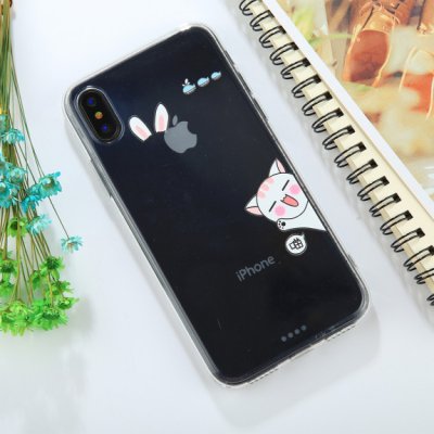Pouzdro AppleKing iPhone XS / iPhone X - s kočkou a králičími uši – Zboží Mobilmania