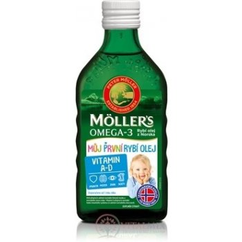 MOLLER'S Omega 3 Můj první RYBÍ OLEJ vitamín A a D 250 ml